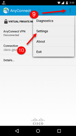 step10 11 - آموزش استفاده از سرویس cisco anyconnect در اندروید