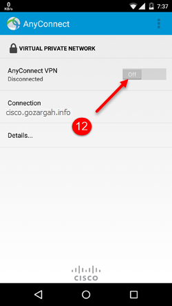 step13 - آموزش استفاده از سرویس cisco anyconnect در اندروید